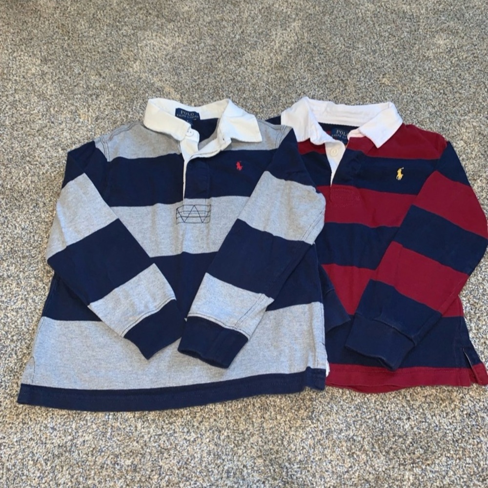 Polo by Ralph Lauren Kids' Striped Polos - Navy, Gray, and Red
